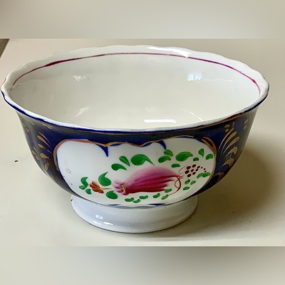 19th Century Antique Gaudy Welsh Feather Pattern Hand Painted Luster Bowl - Picture 16 of 16